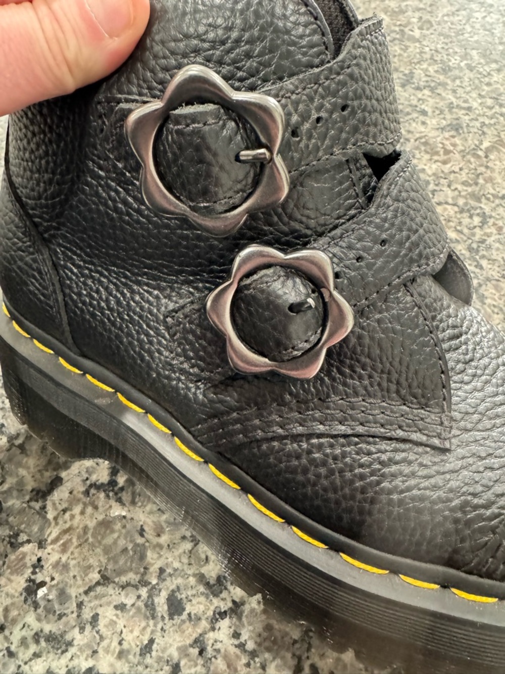 Dr. Martens Black Leather Ankle Boots with Yellow Welt Stitch size 7 - Picture 10 of 10